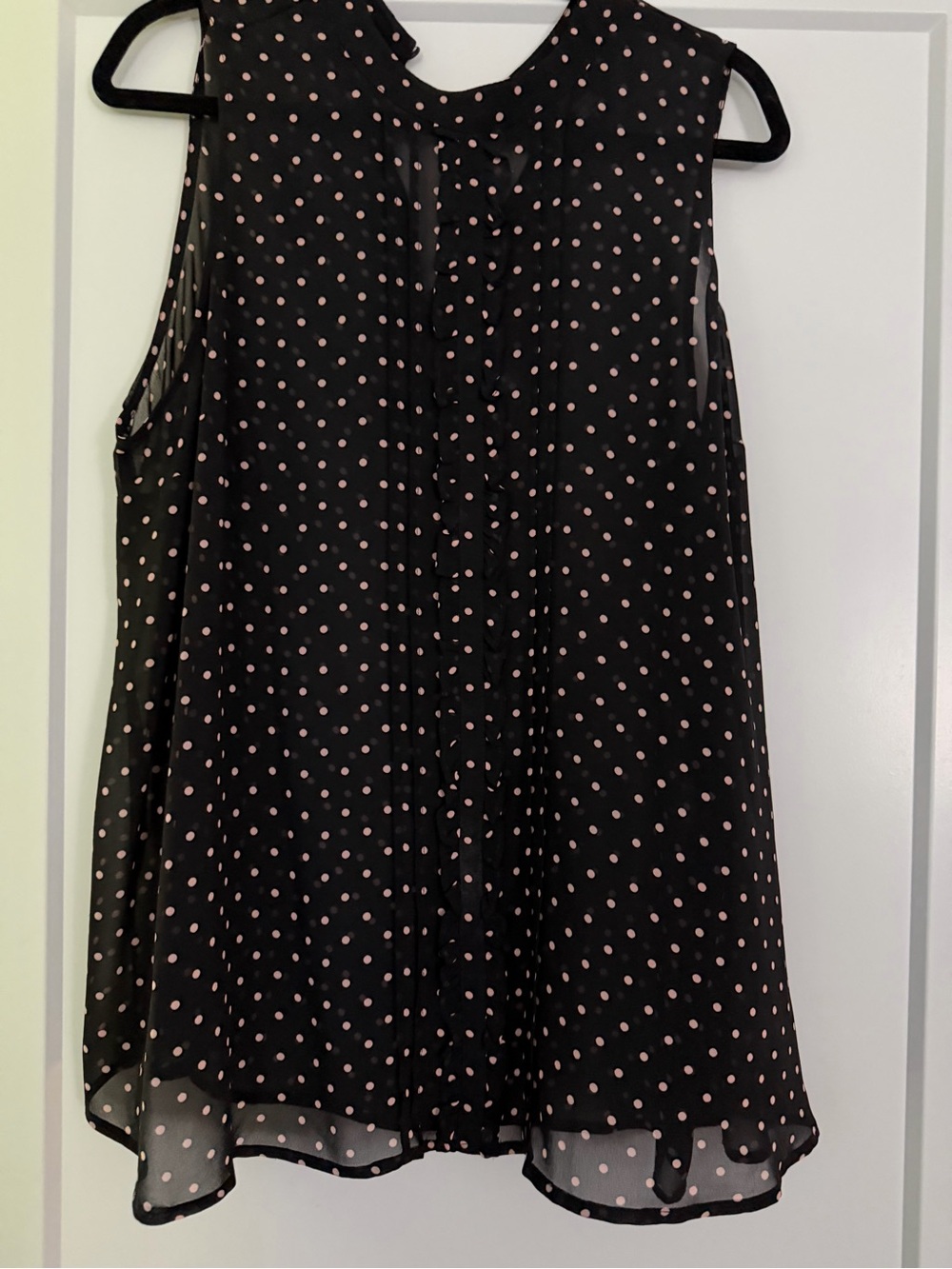 torrid Black Chiffon Tank Dress with Pink Polka Dots